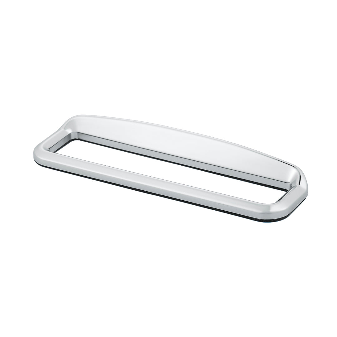 Chrome Bezel With Visor For 4-3/8" X 7/8" Kenworth Glove Box Emblem