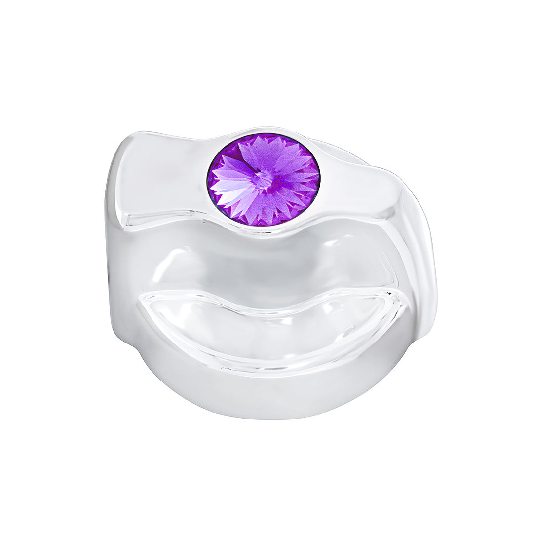 Chrome Plastic A/C Control Knob For 2005 &amp; Older Peterbilt- Purple Crystal