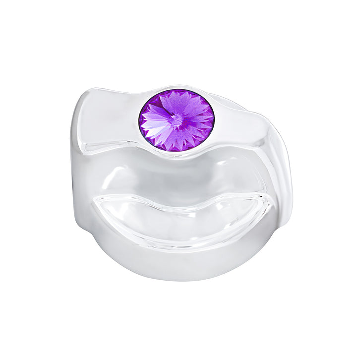 Chrome Plastic A/C Control Knob For 2005 &amp; Older Peterbilt- Purple Crystal