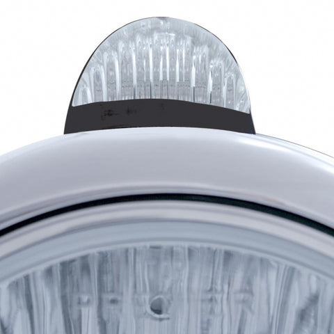 Black Guide 682-C Style Headlight 6014 & LED Turn Signal - Clear Lens