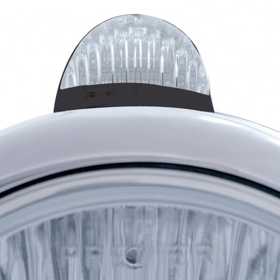 Black Guide 682-C Style Headlight 6014 & LED Turn Signal - Clear Lens