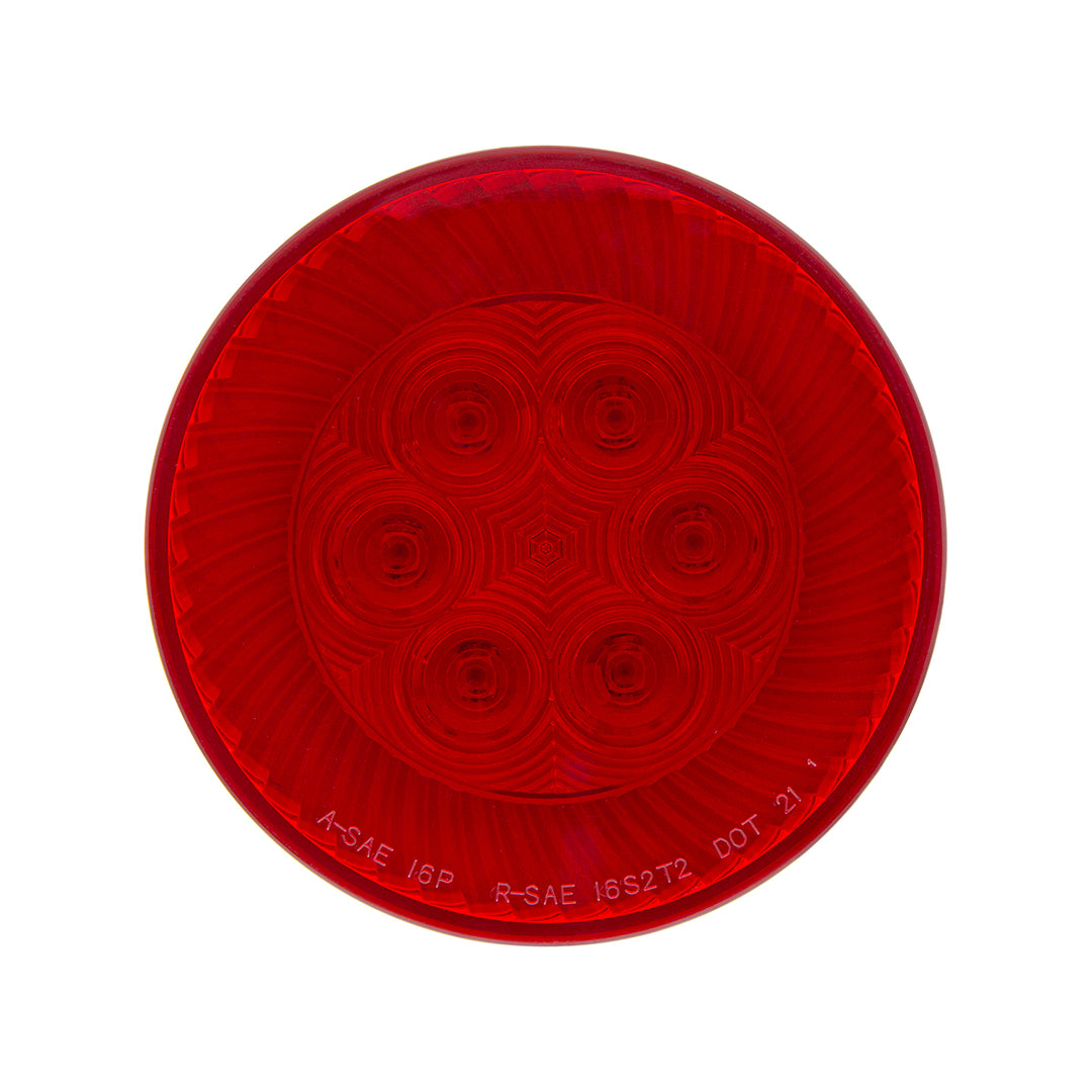 16 LED 4" Round Turbine Light (Stop, Turn &amp; Tail) - Red LED/Red Lens