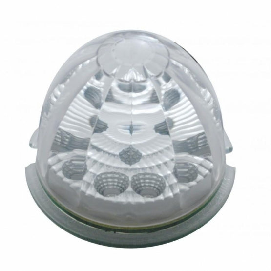 17 LED Reflector Watermelon Flush Mount Kit With Low Profile Bezel - Red LED/Clear Lens