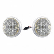 30 LED 3" Dual Function Reflector Double Face Light Kit - Amber & Red LED/Clear Lens