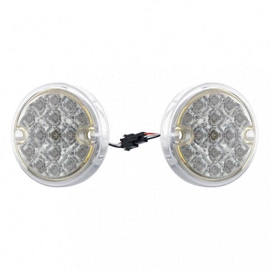 30 LED 3" Dual Function Reflector Double Face Light Kit - Amber & Red LED/Clear Lens
