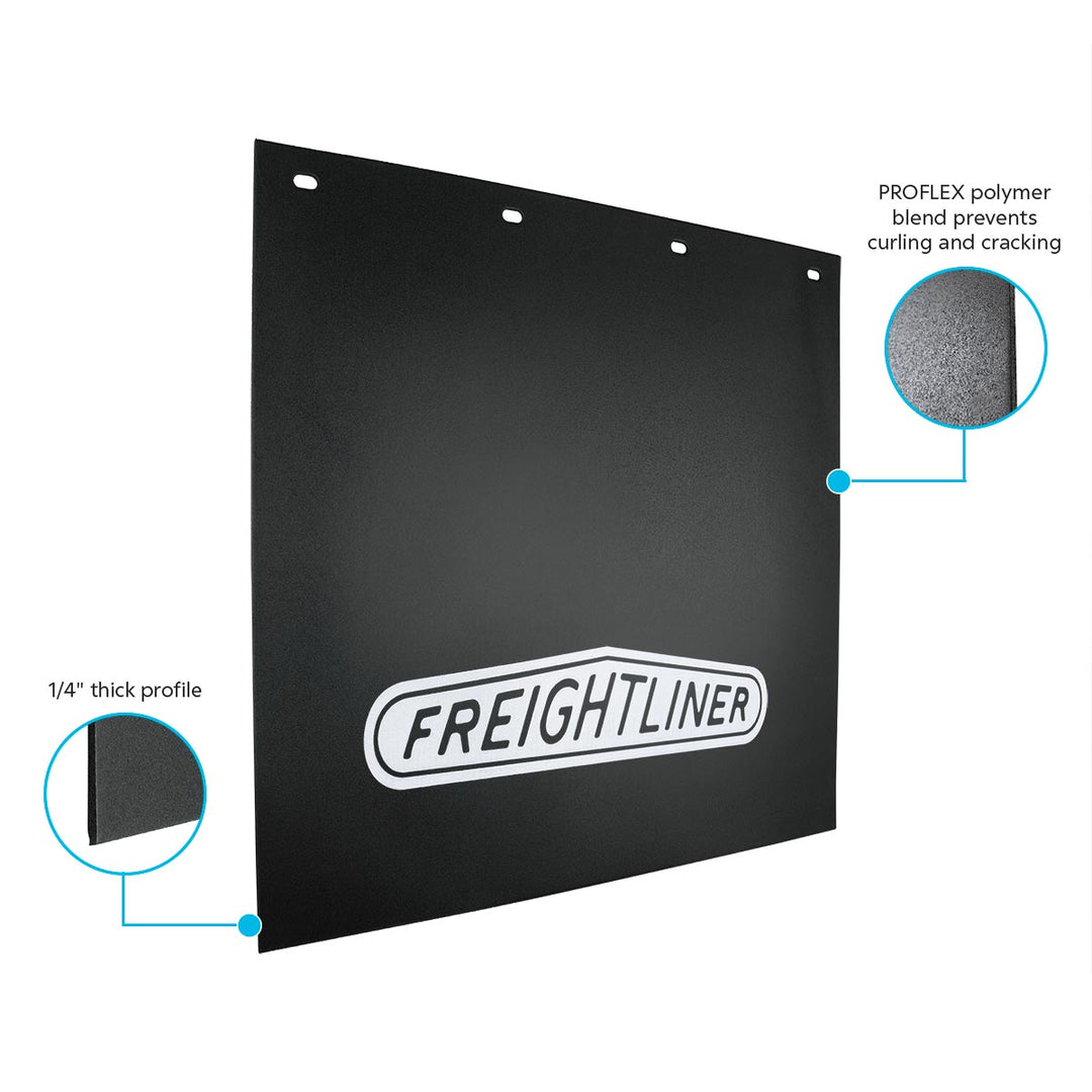 24" X 24" Black PROFLEX Mud Flap With Freightliner Logo