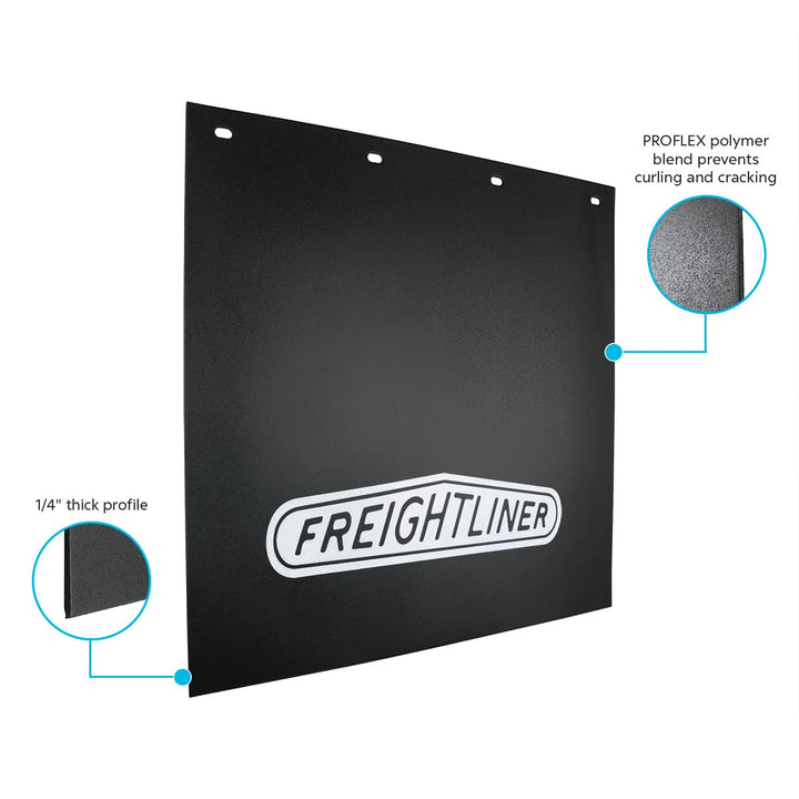 24" X 24" Black PROFLEX Mud Flap With Freightliner Logo