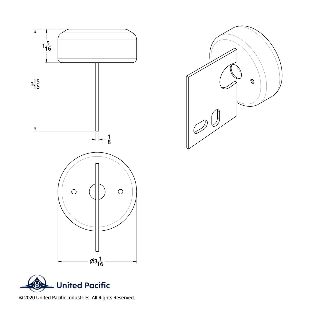 Chrome Steel Mud Flap Hanger End Light Bracket Only