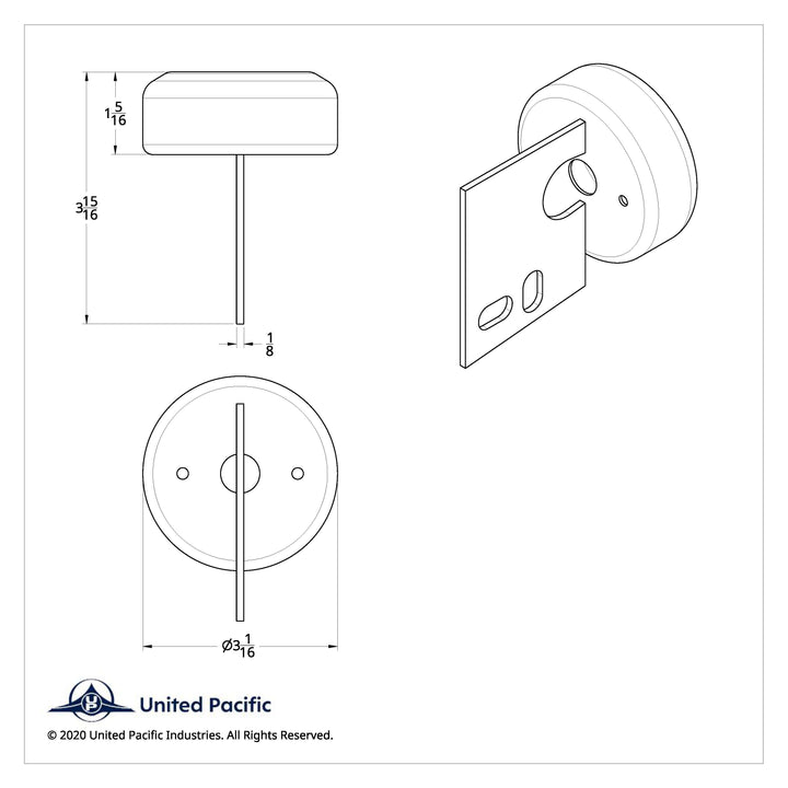 Chrome Steel Mud Flap Hanger End Light Bracket Only