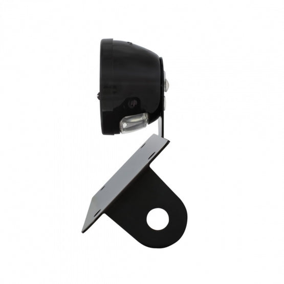 Black 1928 DUO Lamp &amp; Blue Dot Style Tail Light Assembly With Horizontal Mounting Bracket For Motorcycle