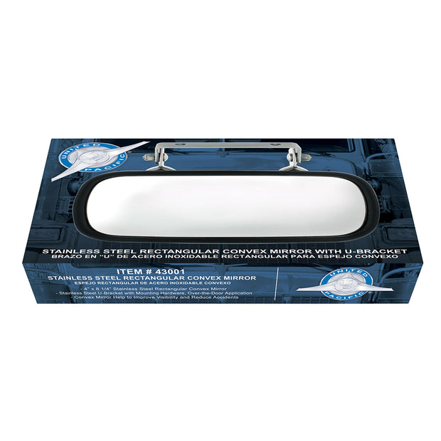 Rectangular 430 Stainless Steel Over Door Convex Mirror With Mounting Bracket