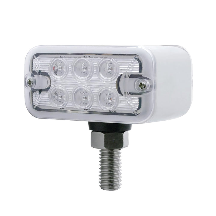 12 LED Dual Function Double Face Light - T-Mount - Amber &amp; Red LED/Clear Lens