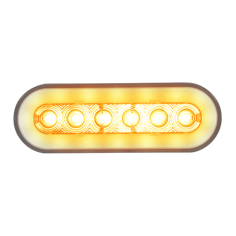 22 LED 6" Oval GloLight (Turn Signal) - Amber LED/Clear Lens