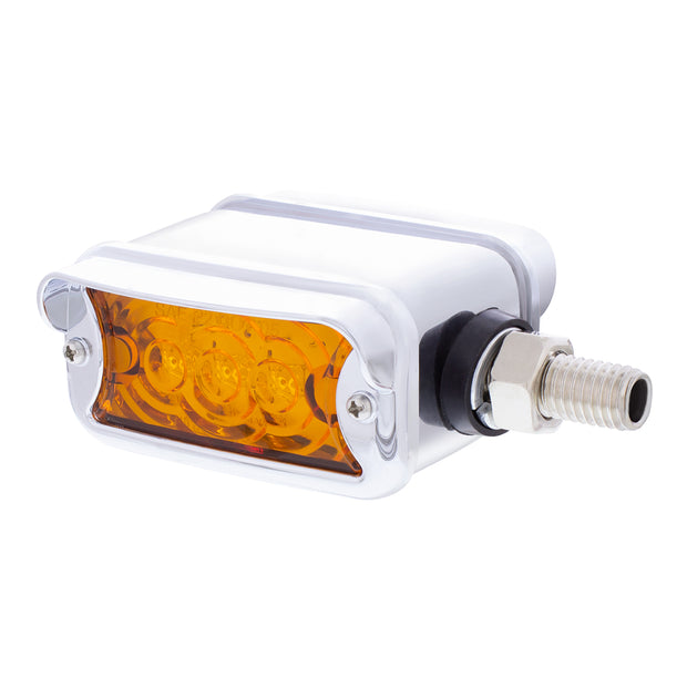 6 LED Single Function Double Face Light W/Visor - Horizontal Mount - Amber & Red LED/Amber & Red Lens