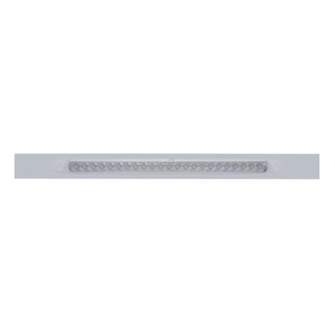 Chrome Top Mud Flap Plate With 23 LED 17" Reflector Light Bar - Amber LED/Clear Lens (Each)