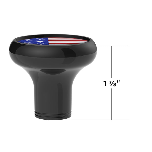 1/2"-13 Thread-On Gearshift Knob With USA Flag Sticker - Black
