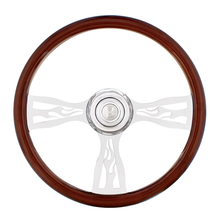 18" Flame Steering Wheel With Hub &amp; Horn Kit  - Freightliner 1989-July 2006