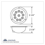 10 LED 4" Round Flange Mount Light (Stop, Turn & Tail) - Red LED/Red Lens