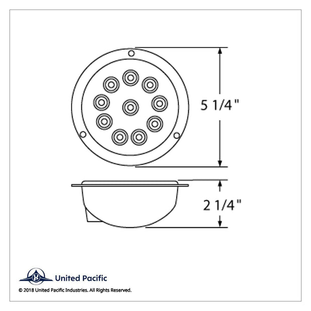 10 LED 4" Round Flange Mount Light (Stop, Turn & Tail) - Red LED/Red Lens