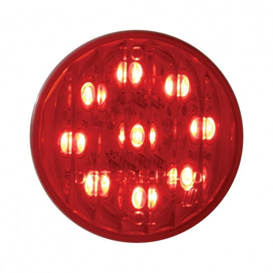 30" Heavy Duty Mud Flap Hangers With 9 LED End Cap &amp; Visor - Red LED/Red Lens (Pair)