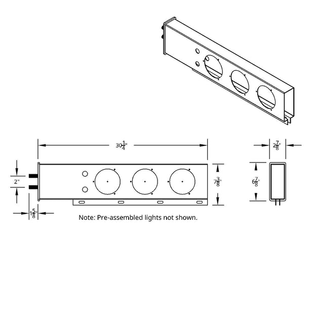 2" Bolt Pattern Stainless Spring Loaded Light Bar With 6X 4" Lights & Grommets (Pair)