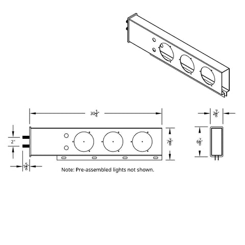 2" Bolt Pattern SS Spring Loaded Bar With 6X 4" 7 LED Lights & Visors -Red LED/Clear Lens (Pair)