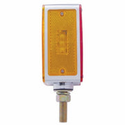 45 LED Single Stud Double Face Turn Signal Light (Passenger) - Amber & Red LED/Amber & Red Lens