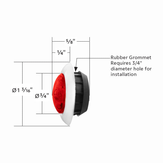 LED Single Function ArcBlast 3/4" Mini Light (Clearance/Marker) - Red LED/Red Lens