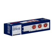 3-3/4" Bolt Pattern SS Spring Loaded Bar With 6X 4" 13 LED Abyss Lights & Visors - Red LED/Clear Lens (Pair)