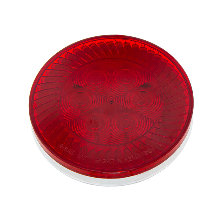 16 LED 4" Round Turbine Light (Stop, Turn &amp; Tail) - Red LED/Red Lens