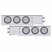 2-1/2" Bolt Pattern SS Spring Loaded Bar With 6X 21 LED 4" GloLight -Red LED/Clear Lens (Pair)