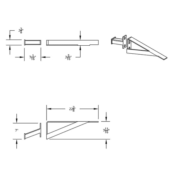 Universal Center Mounting Bracket For Half And Full Tandem Fenders-Passenger