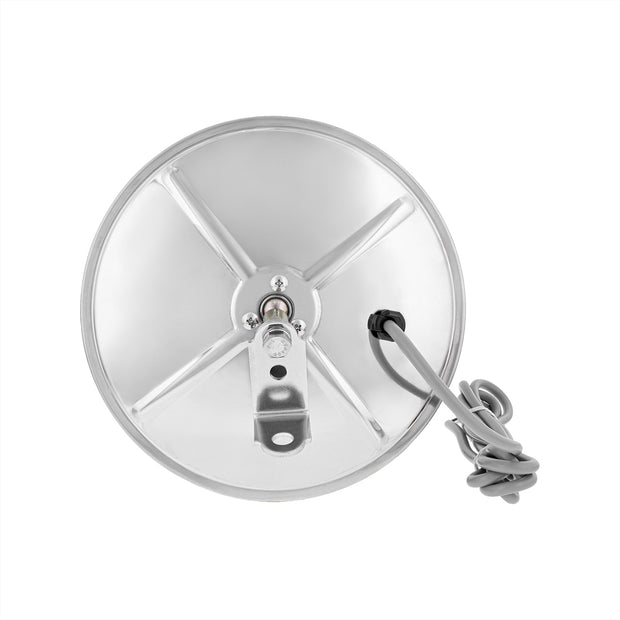 8-1/2" 430 Stainless Steel Heated 320R Convex Mirror - Centered Mounting Stud