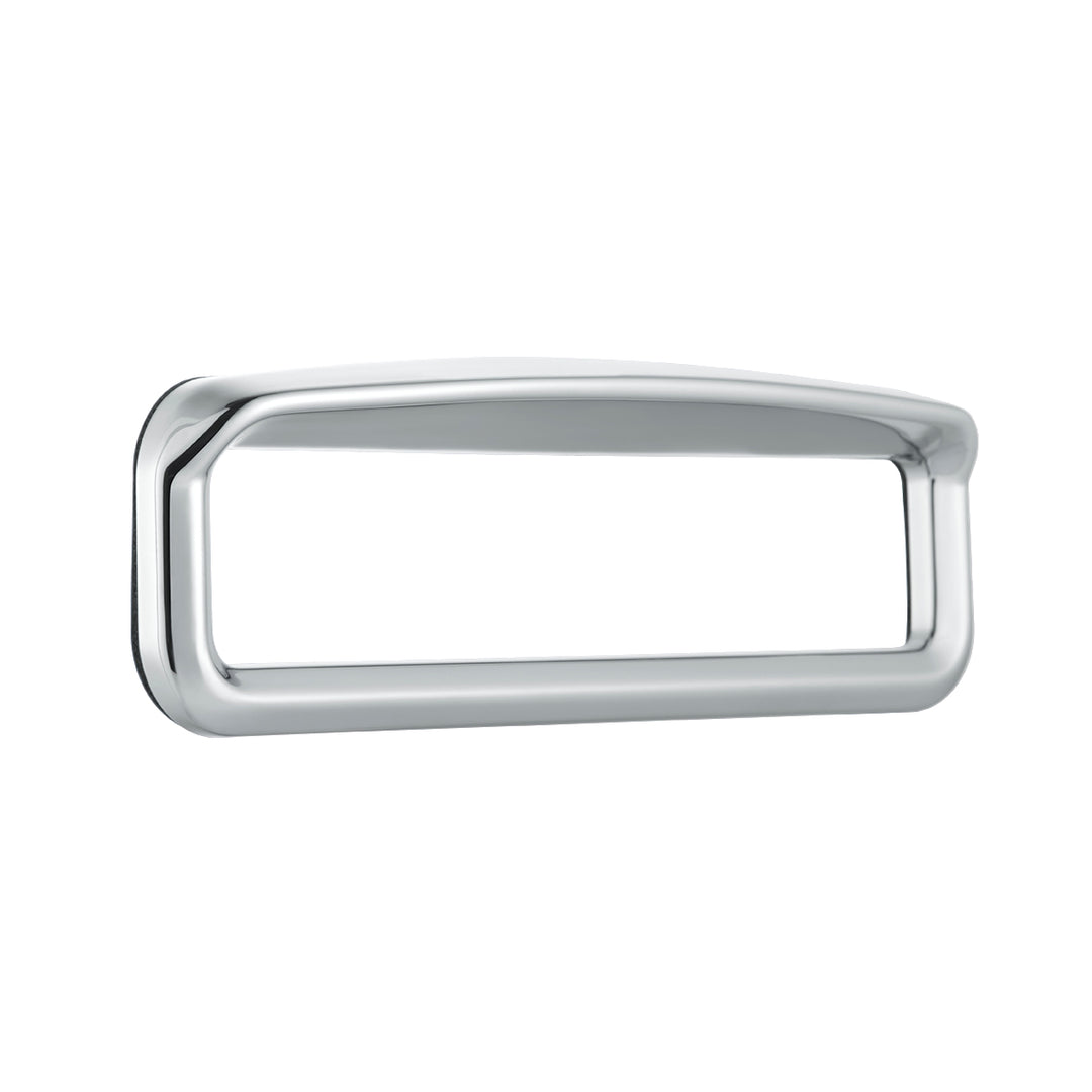 Chrome Bezel With Visor For 4-3/8" X 7/8" Kenworth Glove Box Emblem