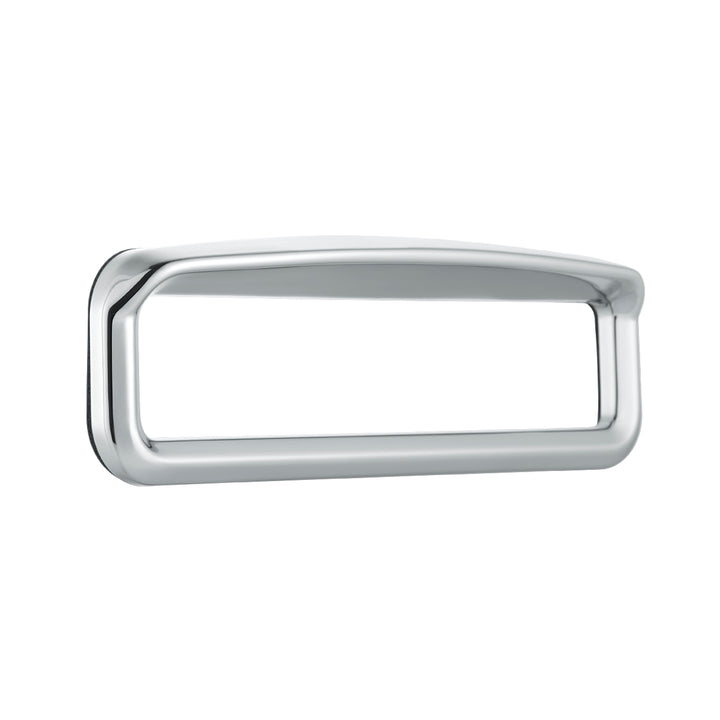 Chrome Bezel With Visor For 4-3/8" X 7/8" Kenworth Glove Box Emblem