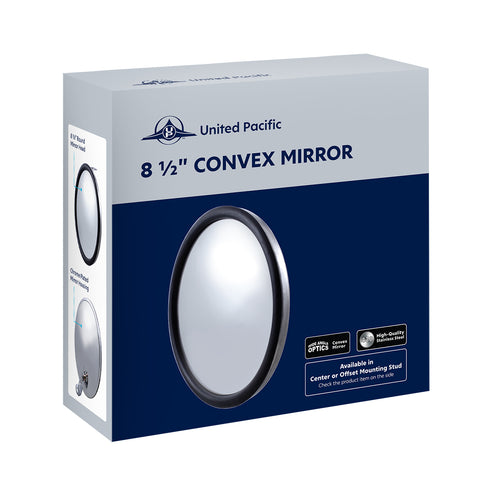 8-1/2" 430 Stainless Steel 320R Convex Mirror - Centered Mounting Stud