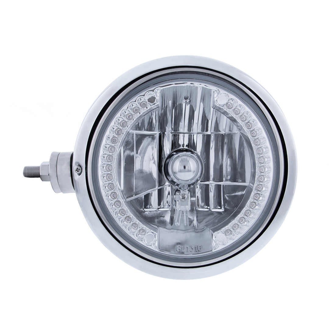SS Guide 682-C Style Headlight Assembly W/Crystal Lens &amp; 34 LEDs Position Light - L/H (Horizontal Mount)