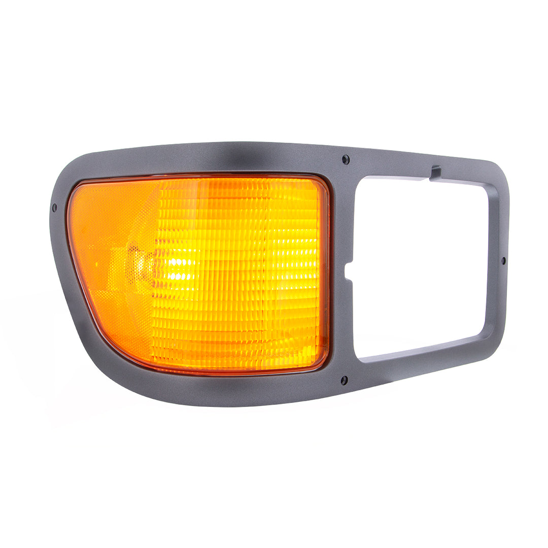 Gray Plastic Headlight Bezel With Parking Light For 2000-2015 Ford F-650/F-750 - Passenger