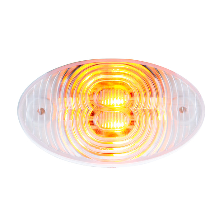 4 LED Fender Turn Signal Light For Freightliner M2-Amber LED/Clear Lens