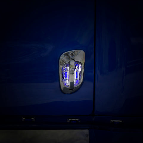 6 Blue LED Chrome Door Handle Cover for Freightliner - Driver