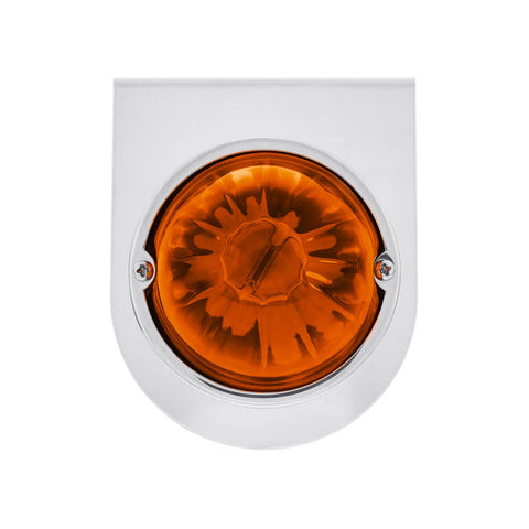Star-Burst Glass Watermelon Light With Stainless Steel Light Bracket Kit-Amber LED/Dark Amber Lens