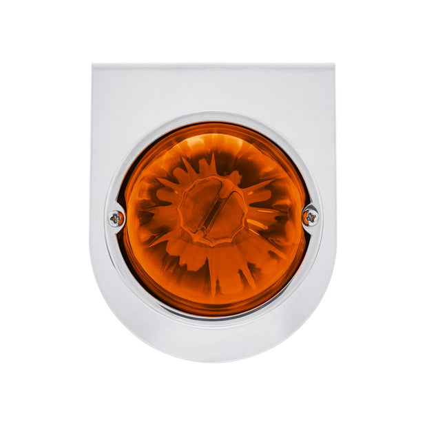 Star-Burst Glass Watermelon Light With Stainless Steel Light Bracket Kit-Amber LED/Dark Amber Lens