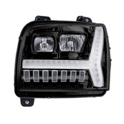 Blackout Headlight With LED DRL Light Bar & Turn Signal For 2018-2024 Kenworth W990-Driver