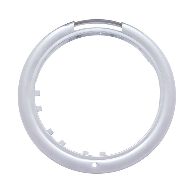 Stainless Steel Bullet Classic Headlight H4 With Amber LED & Signal - Clear Lens