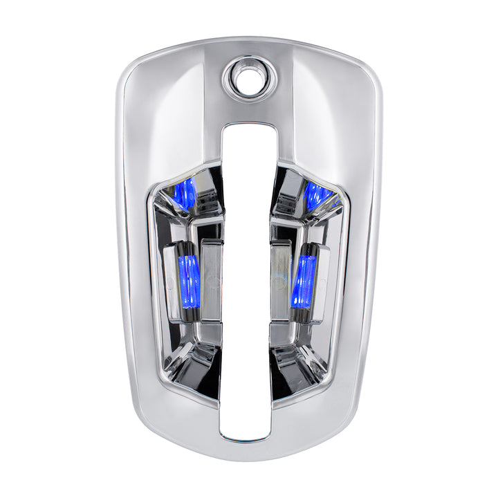 6 LED Chrome Door Handle Cover For 2018-2024 Freightliner Cascadia - Passenger, Blue LED