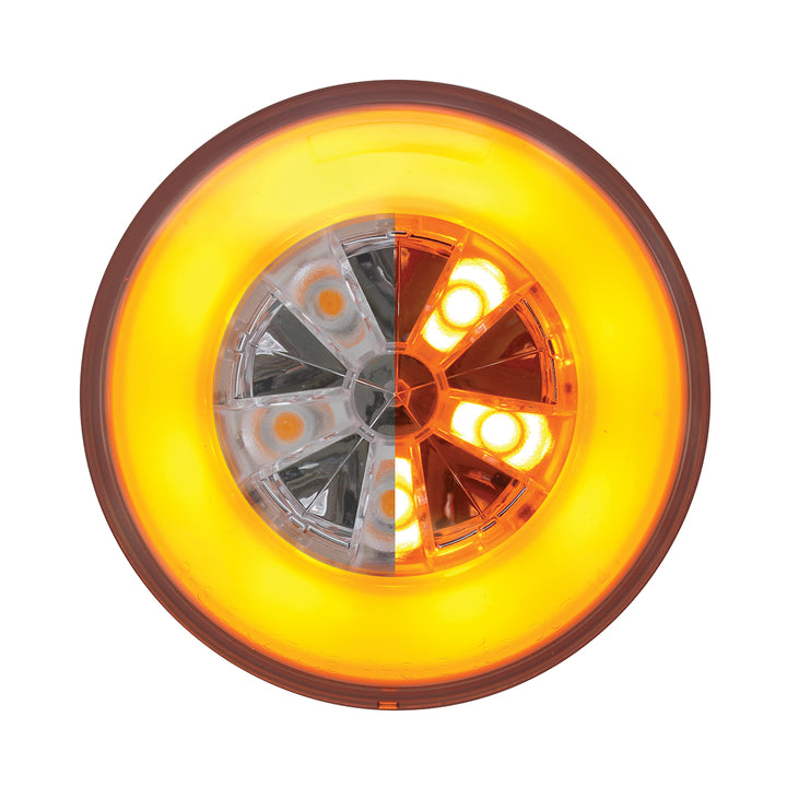 18 LED 4" Round GloLight (Turn Signal) - Amber LED/Amber Lens (Card)