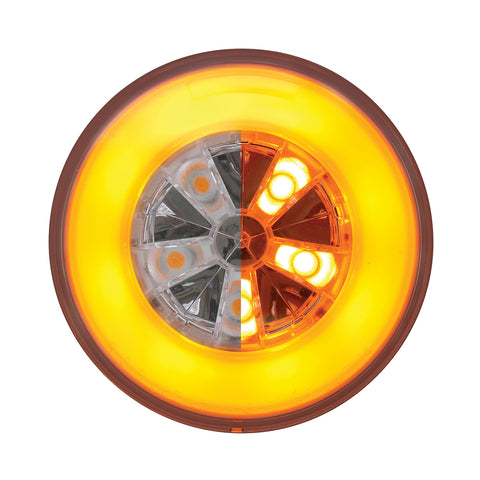 18 LED 4" Round GloLight (Turn Signal) - Amber LED/Amber Lens (Card)