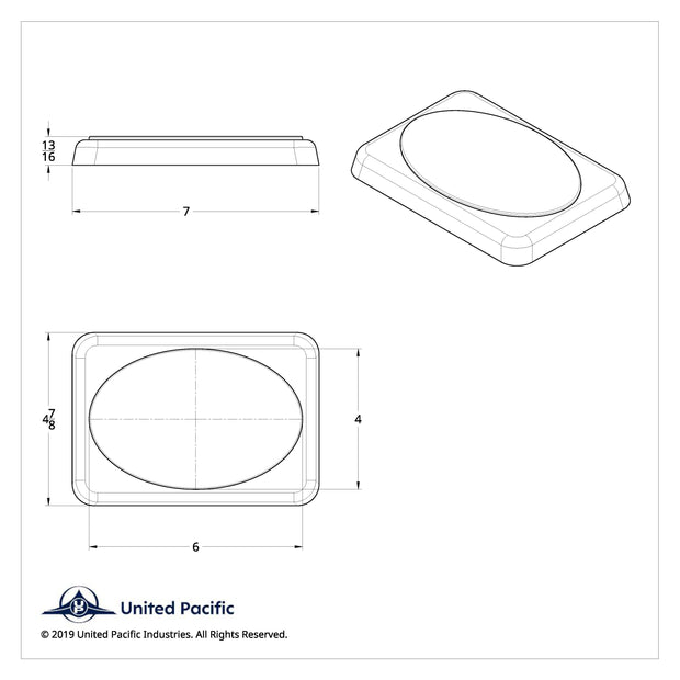 Chrome 7" X 4-7/8" Speaker Cover For Various Peterbilt Models, Snap-On (Card of 2)