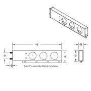 3-3/4" Bolt Pattern SS Spring Loaded Bar With 6X 36 LED 4" Lights & Visors -Red LED & Lens (Pair)