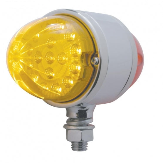 17 LED Dual Function Reflector Double Face Light - Amber & Red LED/Amber & Red Lens